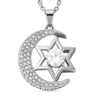 Weißer Zirkonia Anhänger mit Kette 60 cm Edelstahl ca. 3,00 ct
