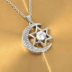 Weißer Zirkonia Anhänger mit Kette 60 cm Edelstahl ca. 3,00 ct