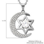 Weißer Zirkonia Anhänger mit Kette 60 cm Edelstahl ca. 3,00 ct
