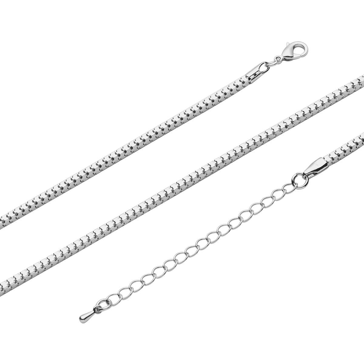 Lebensbaum, weißer Kristall-Anhänger mit Kette, 71+5cm, silberfarben