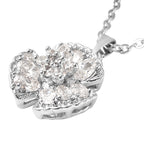2er-Set Weißer Zirkonia Ohrringe und Anhänger mit Kette 40+5 cm Edelstahl, Rosefarben ca. 4,50 ct