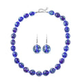 Murano-Stil - blaue Glas-Halskette und Ohrringe