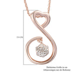 Diamant-Anhänger mit Kette, 50 cm, 925 Silber Roségold Vermeil ca. 0.10 ct