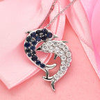 Blauer Saphir und Zirkon Anhänger mit Silberkette ca. 50 cm 925 Silber platiniert ca. 2,50 ct