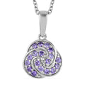 Amethyst Zirkonia Anhänger mit Edelstahl kette ca. 50 cm messing ca. 1,06 ct