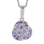 Amethyst Zirkonia Anhänger mit Edelstahl kette ca. 50 cm messing ca. 1,06 ct