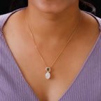 Premium Regenbogen Mondstein und Zirkon Anhänger mit  kette 50 cm 25 Silber vergoldet ca. 8,38 ct