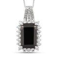 Elite Shungit und Zirkon Anhänger mit Silberkette 50 cm 925 Silber platiniert ca. 7,18 ct