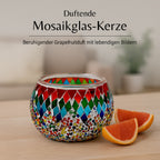 Handgefertigte Mosaikglas mit Sojawachs-Duftkerze 36 Std. Brenndauer 8ml natürliches Öl