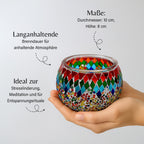 Handgefertigte Mosaikglas mit Sojawachs-Duftkerze 36 Std. Brenndauer 8ml natürliches Öl