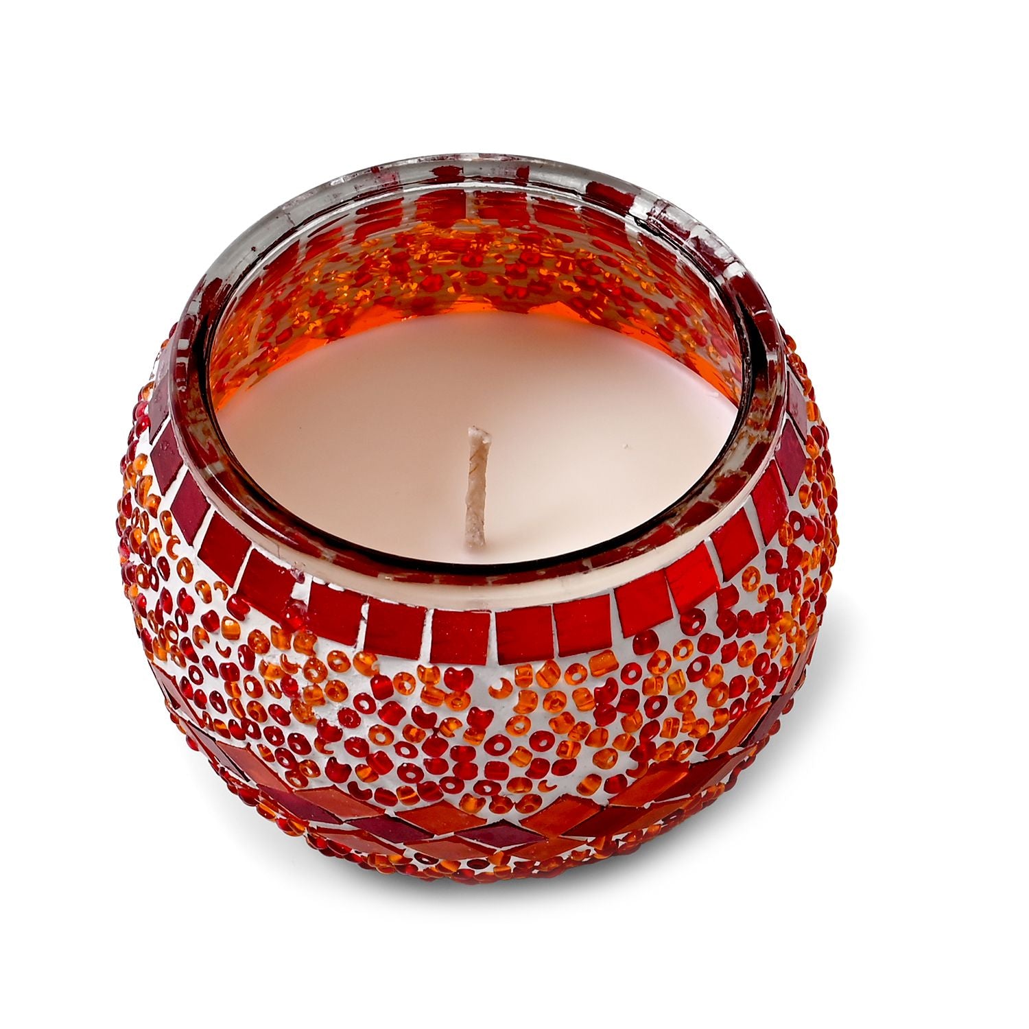 Handgefertigte Mosaikglas mit Sojawachs-Duftkerze 36 Std. Brenndauer 8ml natürliches Öl