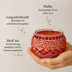 Handgefertigte Mosaikglas mit Sojawachs-Duftkerze 36 Std. Brenndauer 8ml natürliches Öl