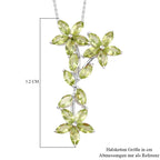 Natürlicher Peridot-Anhänger mit Kette, 50 cm, 925 Silber platiniert ca. 5,68 ct
