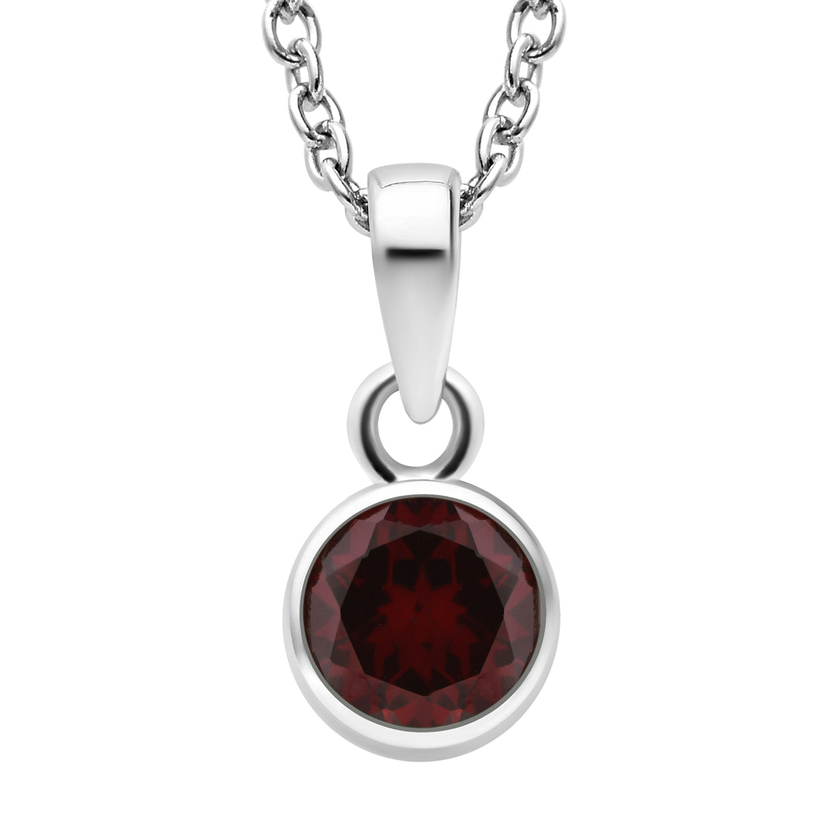 2er Set - Roter Granat-Anhänger mit Kette und Ohrringe, 925 Silber Edelstahl, ca. 3.48 ct