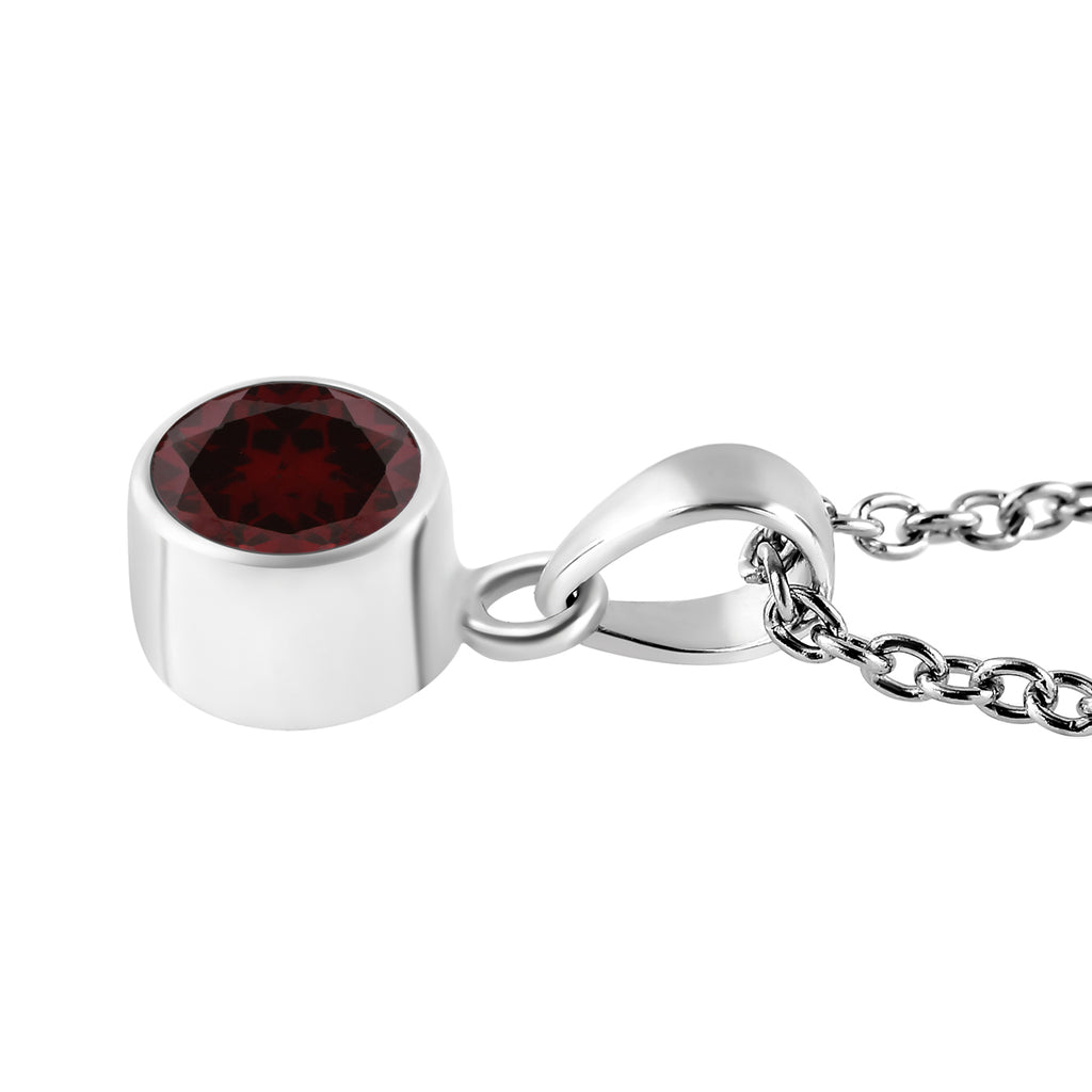 2er Set - Roter Granat-Anhänger mit Kette und Ohrringe, 925 Silber Edelstahl, ca. 3.48 ct