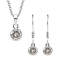 2er Set - Weißer Topas-Anhänger mit Kette und Ohrringe, 925 Silber Edelstahl, ca. 3.50 ct