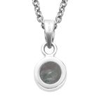 Regenbogen Mondstein-Anhänger und Ohrringe aus 925 Silber, mit Kette aus Edelstahl ca. 2,76 ct