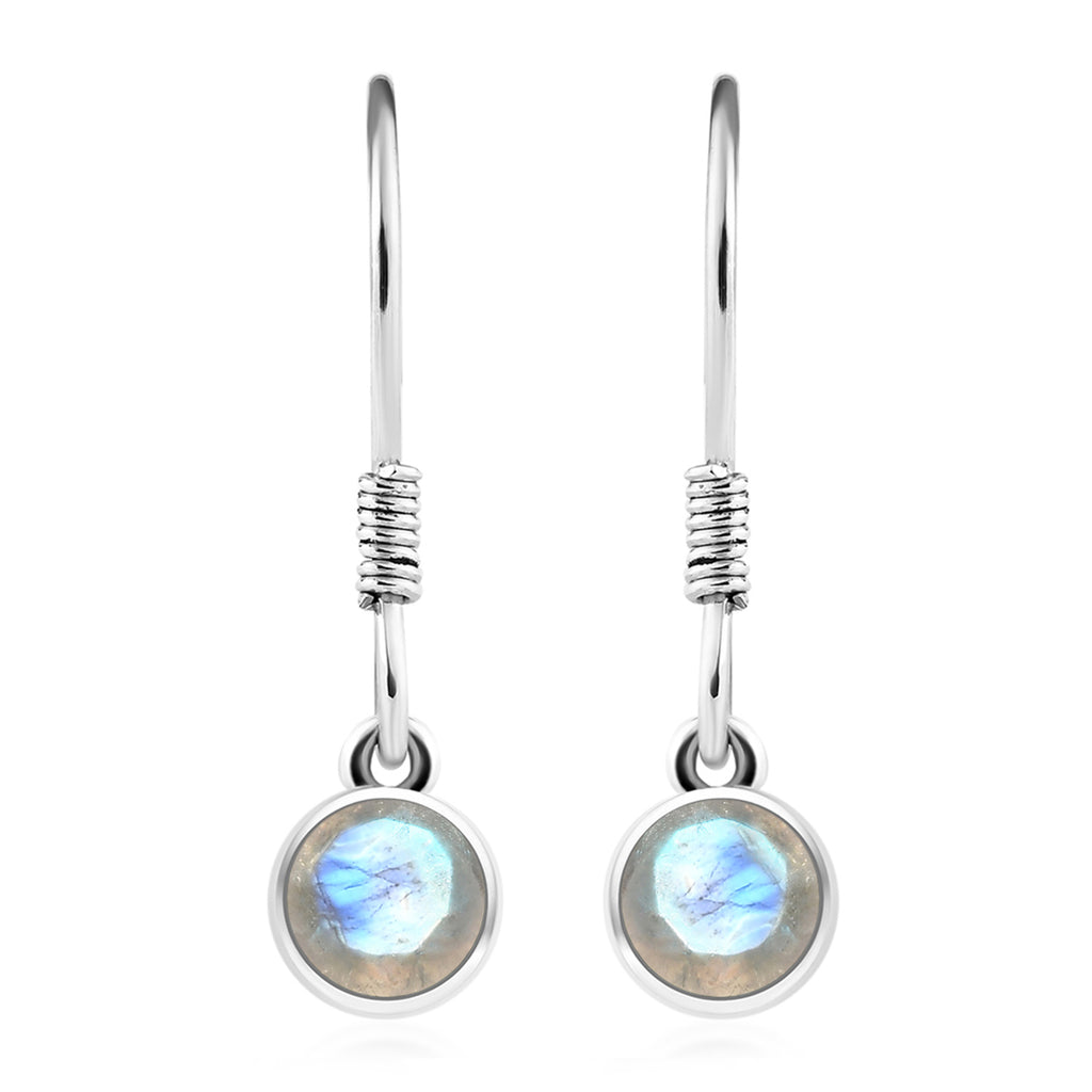 Regenbogen Mondstein-Anhänger und Ohrringe aus 925 Silber, mit Kette aus Edelstahl ca. 2,76 ct