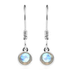 Regenbogen Mondstein-Anhänger und Ohrringe aus 925 Silber, mit Kette aus Edelstahl ca. 2,76 ct