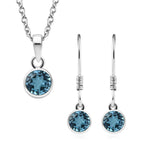 Schweizer Blautopas-Anhänger und Ohrringe aus 925 Silber, mit Kette aus Edelstahl ca. 3.56 ct