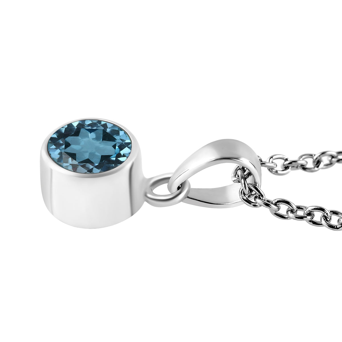 Schweizer Blautopas-Anhänger und Ohrringe aus 925 Silber, mit Kette aus Edelstahl ca. 3.56 ct
