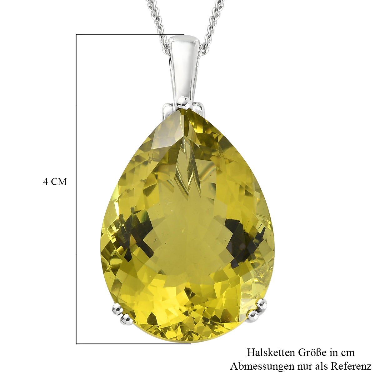 Ouro Verde-Quarz Anhänger mit Kette ca. 45 cm 925 Silber platiniert ca. 49,48 ct