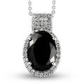 Elite Shungit und Zirkon Anhänger mit Silberkette ca. 50 cm 925 Silber platiniert ca. 4,55 ct