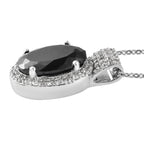 Elite Shungit und Zirkon Anhänger mit Silberkette ca. 50 cm 925 Silber platiniert ca. 4,55 ct