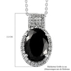 Elite Shungit und Zirkon Anhänger mit Silberkette ca. 50 cm 925 Silber platiniert ca. 4,55 ct