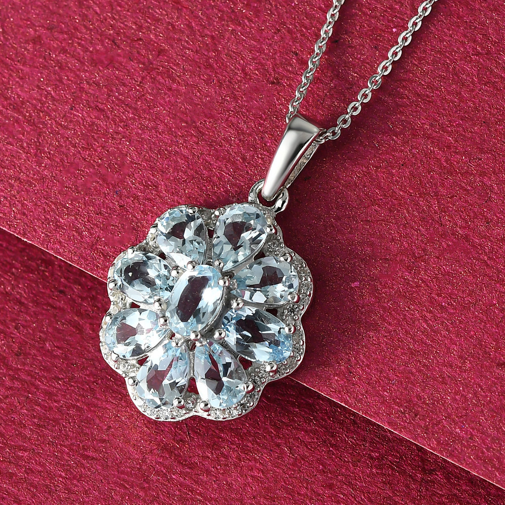Espirito Santo Aquamarin-Anhänger mit Kette, ca. 3,94 ct