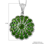 Natürlicher Chromdiopsid-Anhänger mit Kette, 925 Silber platiniert ca. 5.29 ct