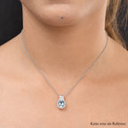 Espirito Santo Aquamarin und weißer Zirkon-Anhänger mit Kette, ca. 1.96 ct