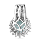 Espirito Santo Aquamarin und weißer Zirkon-Anhänger mit Kette, ca. 1.96 ct