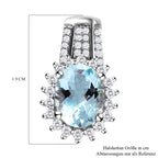 Espirito Santo Aquamarin und weißer Zirkon-Anhänger mit Kette, ca. 1.96 ct