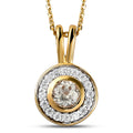 Turkizit und Zirkon Halo-Anhänger mit Kette in Silber