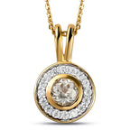 AAA Turkizit und weißer Zirkon-Anhänger mit Kette, ca. 50 cm, 925 Silber Gelbgold Vermeil ca. 0.88 ct