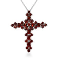 Roter Granat Kreuz-Anhänger mit Kette, ca. 6,16 ct