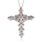 Roter Granat Kreuz-Anhänger mit Kette, ca. 6,16 ct