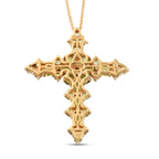 Peridot Kreuz-Anhänger mit Kette, 925 Silber vergoldet ca. 5,55 ct