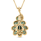 Pfau Triplett Quarz-Anhänger mit Kette, 925 Silber vergoldet ca. 5,01 ct