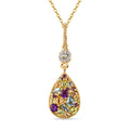 GP Spezial-Kollektion - Mehrfarbiger Edelstein-Anhänger mit Kette, ca. 50 cm, 925 Silber vergoldet ca. 1.40 ct