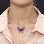 GP Italienische Garten Kollektion - Afrikanischer Amethyst und Saphir-Anhänger mit Kette, ca. 50 cm, 925 Silber platiniert ca. 1.92 ct