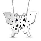 GP Italienische Garten Kollektion - Afrikanischer Amethyst und Saphir-Anhänger mit Kette, ca. 50 cm, 925 Silber platiniert ca. 1.92 ct