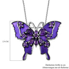 GP Italienische Garten Kollektion - Afrikanischer Amethyst und Saphir-Anhänger mit Kette, ca. 50 cm, 925 Silber platiniert ca. 1.92 ct