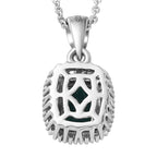 Natürlicher Grandidierit und weißer Diamant-Anhänger mit Kette, 925 Silber platiniert ca. 1.61 ct