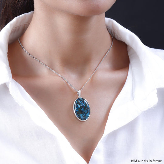 Natürlicher Tafelberg Shadowkite Anhänger mit Kette, 925 Silber platiniert ca. 32.11 ct