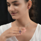 2er Set - Afrikanischer Amethyst Kreuz-Anhänger und Ohrringe, Edelstahl ca. 3.21 ct