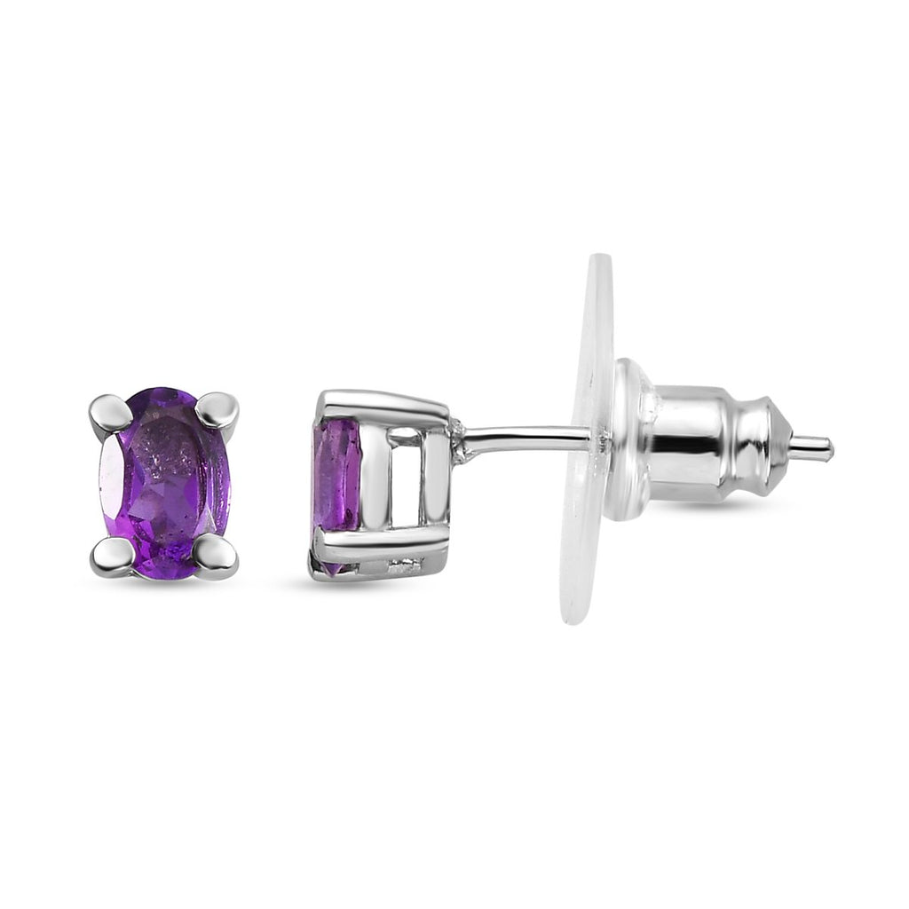 2er Set - Afrikanischer Amethyst Kreuz-Anhänger und Ohrringe, Edelstahl ca. 3.21 ct