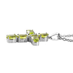 Natürlicher Peridot Kreuz-Anhänger und Ohrringe, Edelstahl ca. 3,94 ct