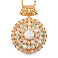 Natürlicher, äthiopischer Opal-Anhänger mit Kette, 925 Silber vergoldet ca. 6.69 ct